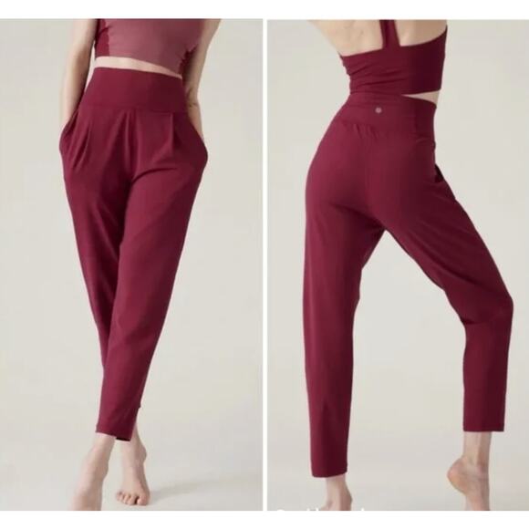 Athleta Elation Pants‎ in Coffeeberry Red Size Small - Picture 1 of 12